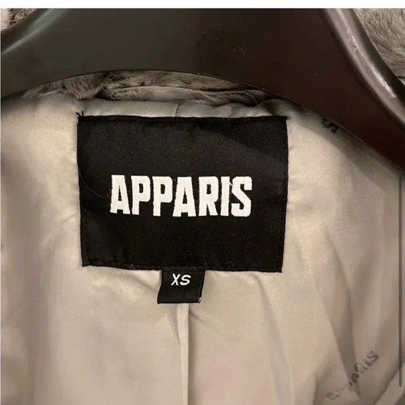 Apparis Milly grey faux fur hooded jacket size XS - Picture 3 of 4